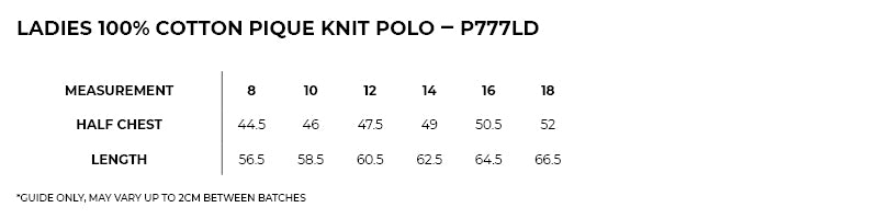 Women's 100% cotton pique polo